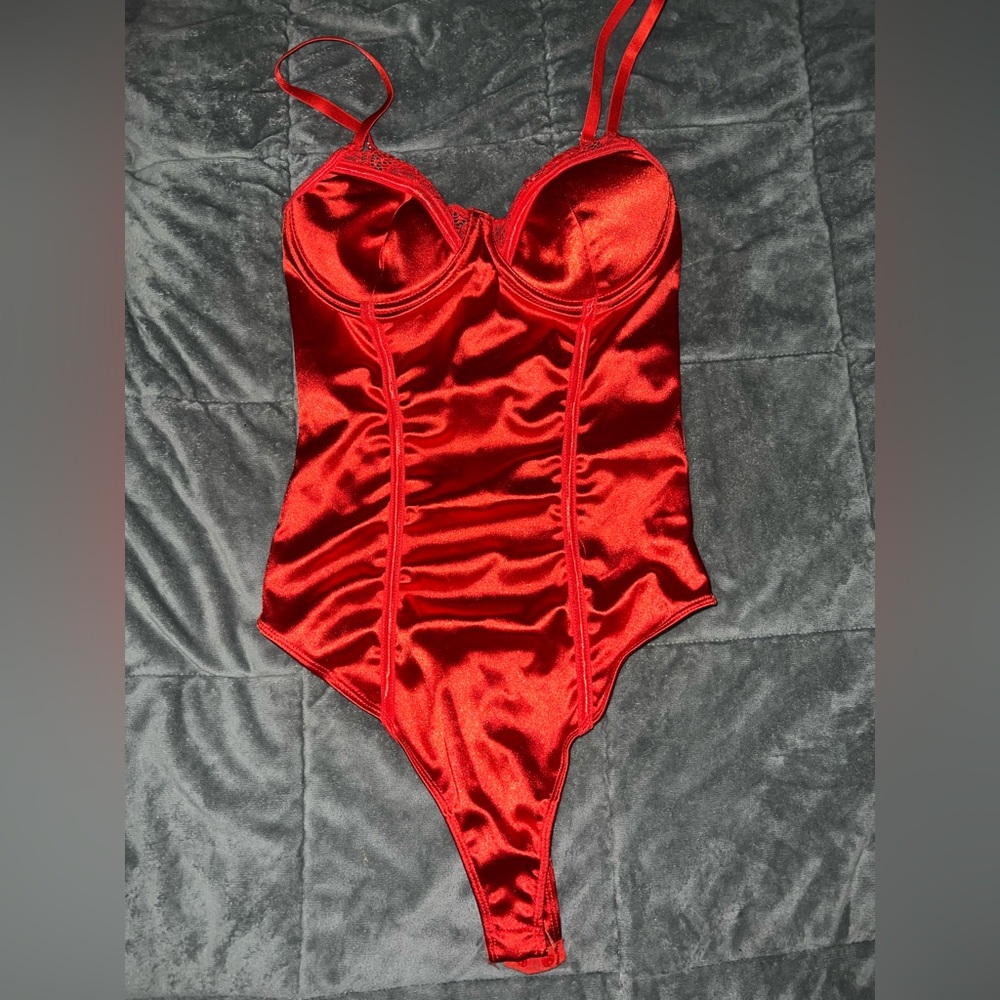 Red Satin Bodysuit